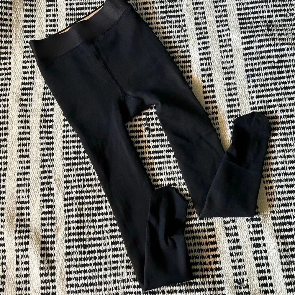 Black tights fake Skin Tone  Size s/M  Fleece Tights